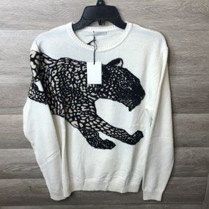 Triple RRR Men's Sz 1 Embroidered Leopard Sweater